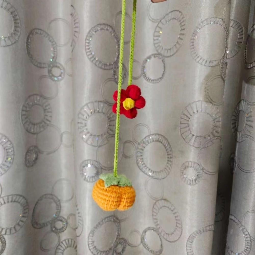 Floral Design Crochet Curtain Tie Back Wool Woven Rearview Mirror Pendant Teachers Gift