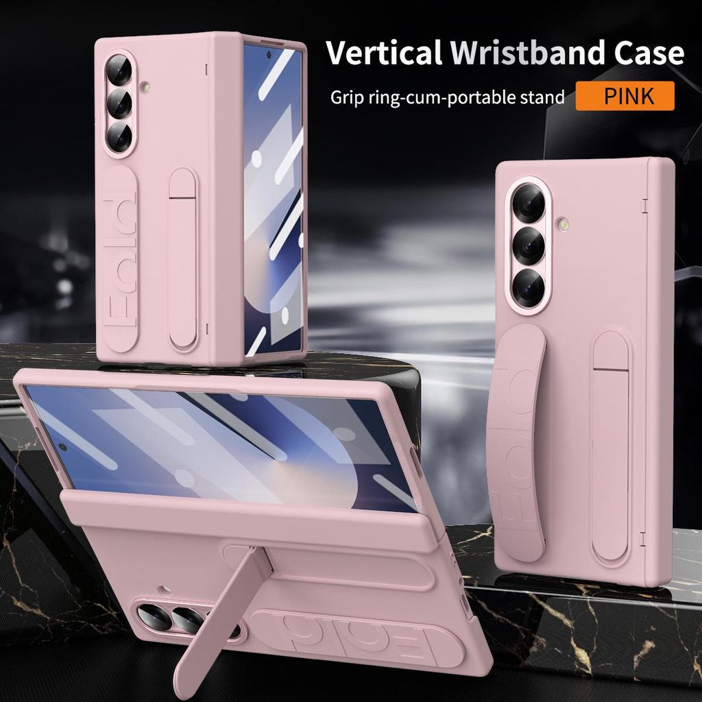 Samsung Z Fold7 Phone Case with Wristband, Pen Slot, Hinge Cover, and Screen Protection