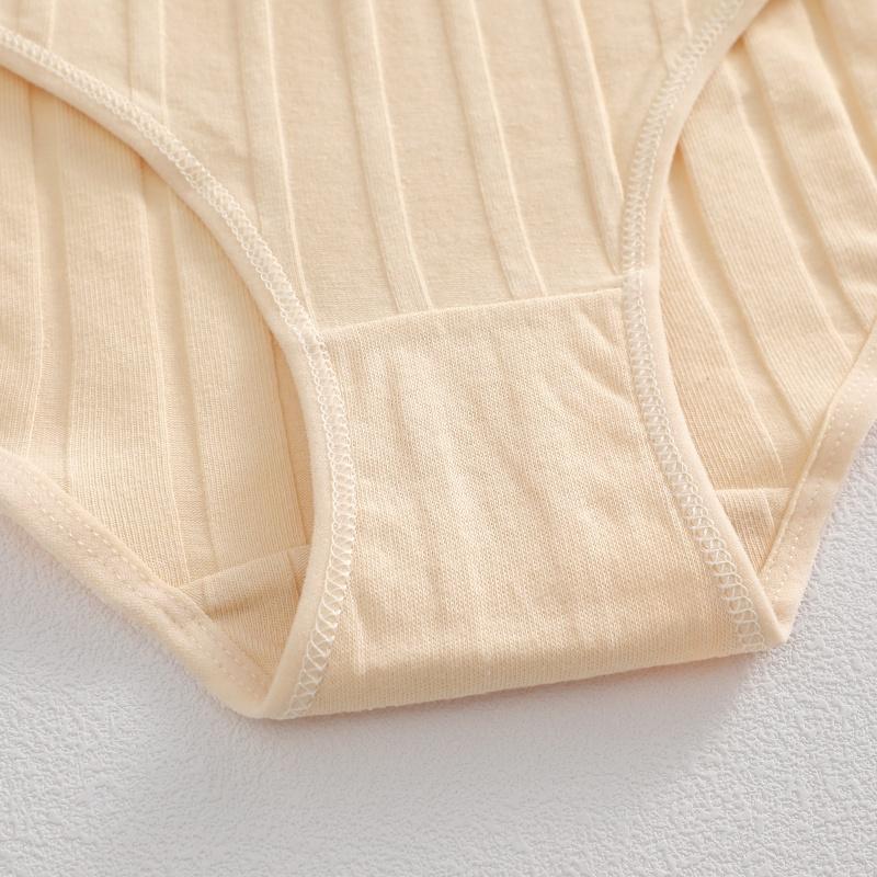 3PCS/SEt Womens Basic Low Waist Underwear Striped Cotton Bikini Panties Breathable Daily Wear Soft Comfort Multi Color Lingerie