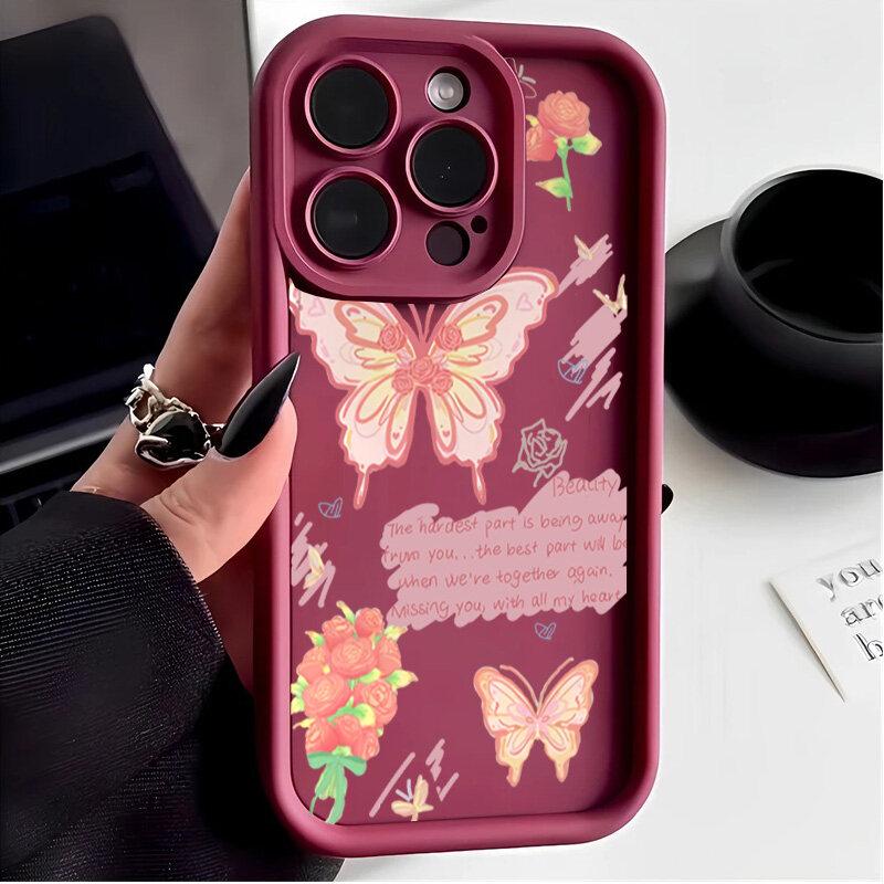 Retro Trendy Butterfly Case For Realem C67 C63 C65 C55 C53 C51 C21Y C25Y C35 C30 C33 8i 11 8 12 Pro Plus 5G GT Master Cover