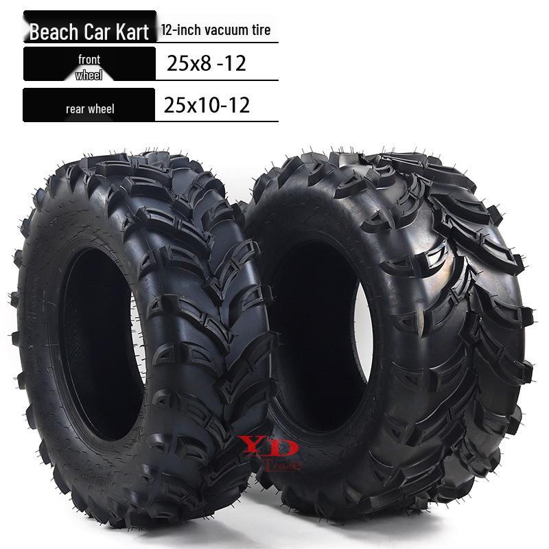 Pneu pour Kart de Plage ATV 25x8-12 Tubeless Tout-Terrain 25x10-12
