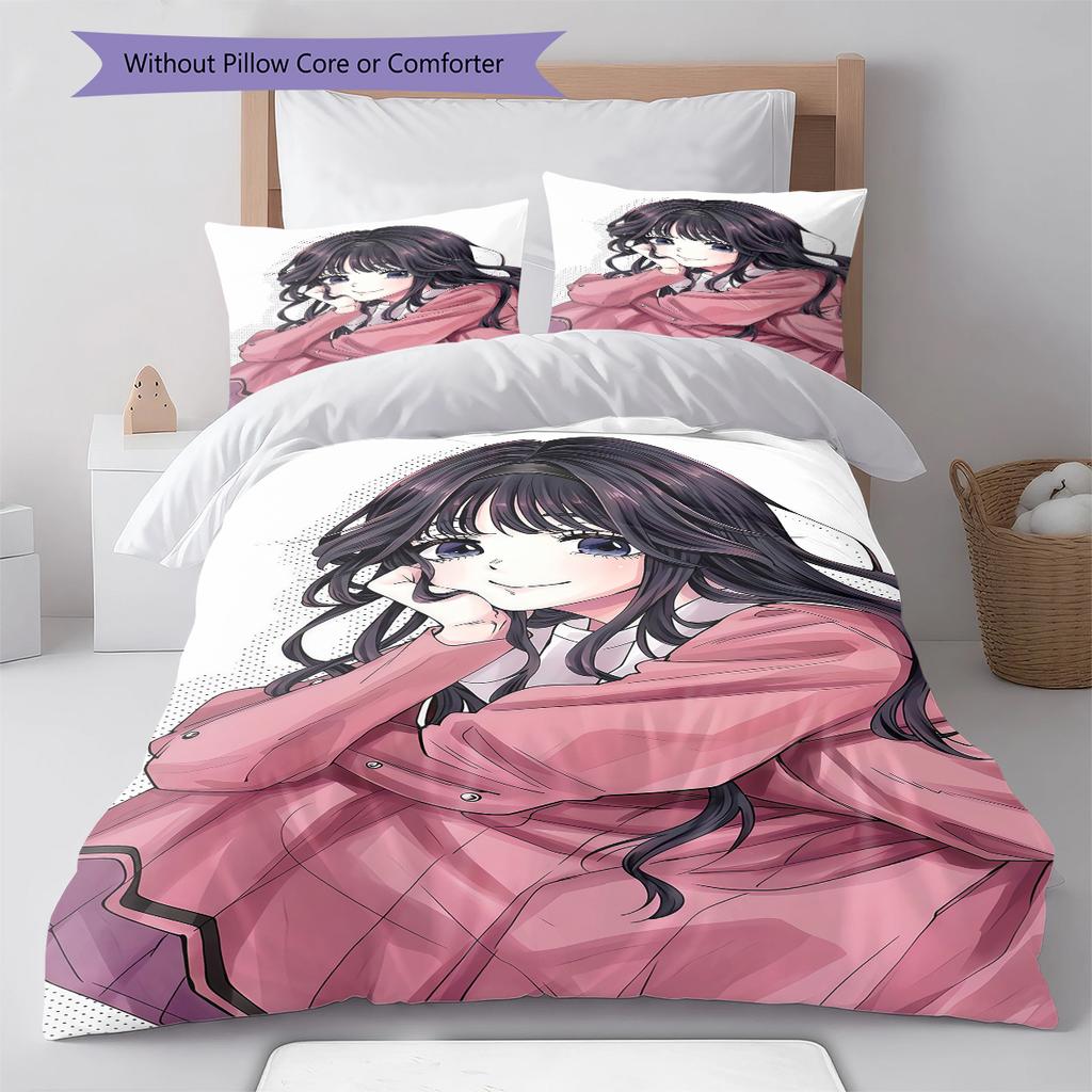 The Fragrant Flower Blooms Pattern Bedding,Quilt Set Quilt Cover Pillowcase Home Birthday Gift (1 * duvet cover + 2 * pillowcase, without core)