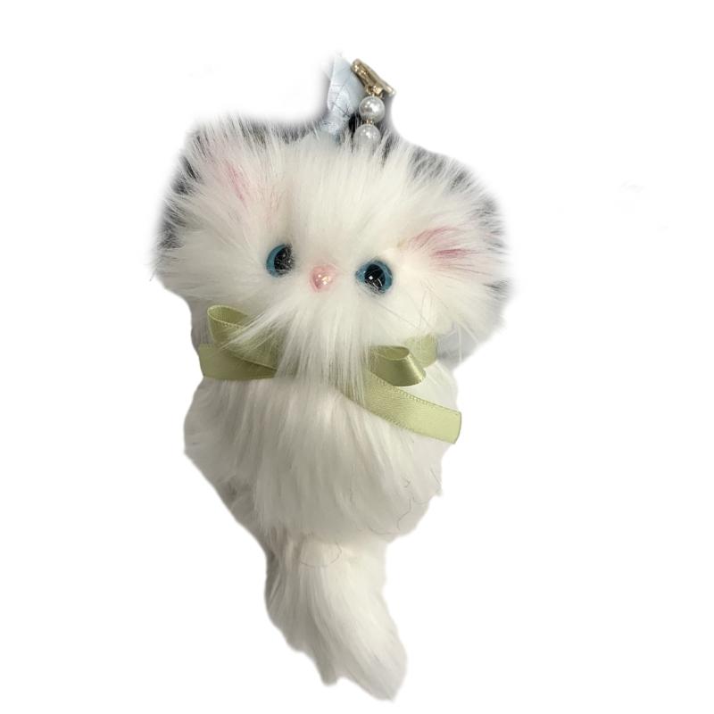 

Милі плюшеві брелоки з котиками, солодкі милі підвіски, підвісні прикраси, брелоки для ключів, прикраси для рюкзака, біжутерія для жінок, дівчат білий