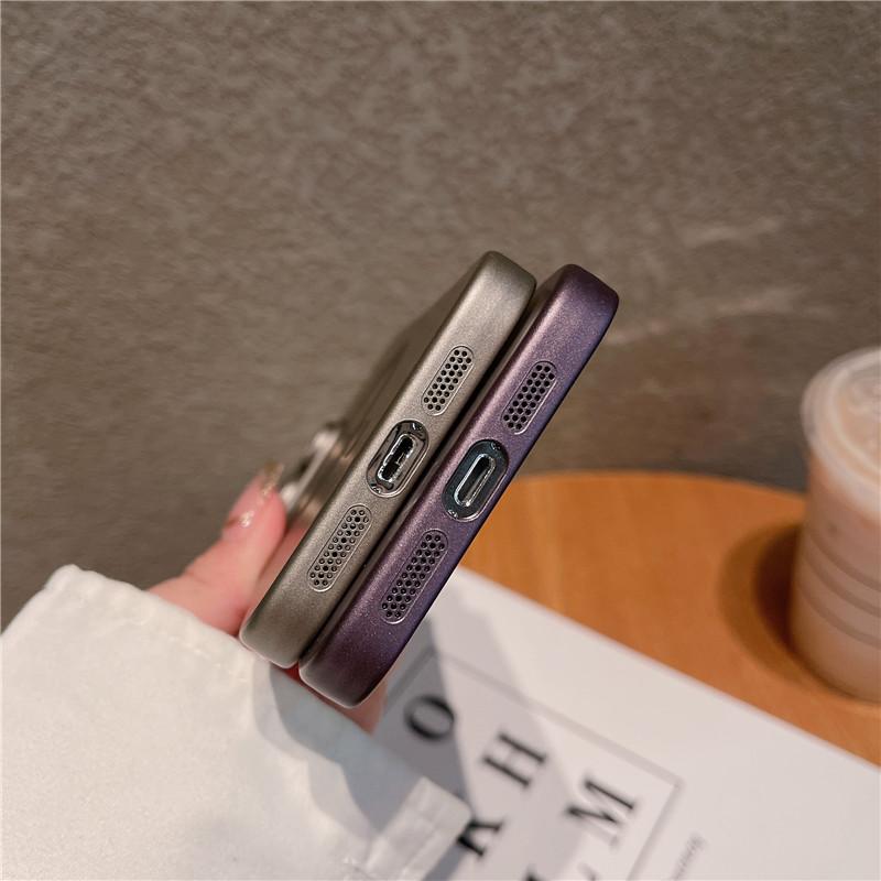 Frameless Plating Metallic Paint Magnetic Hard PC Case For Apple iPhone 15 14 13 12 Pro Max Plus Matte Anti-fingerprint Shockproof Back Cover Shell