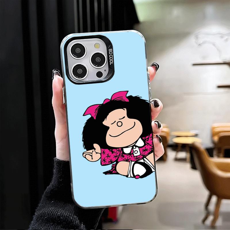 Mafalda Cartoon Cute Soft Phone Case for iPhone 15 16 17 Pro Max 17Air 16E 14 Plus 13 12 Mini Shockproof Cover Back Shell