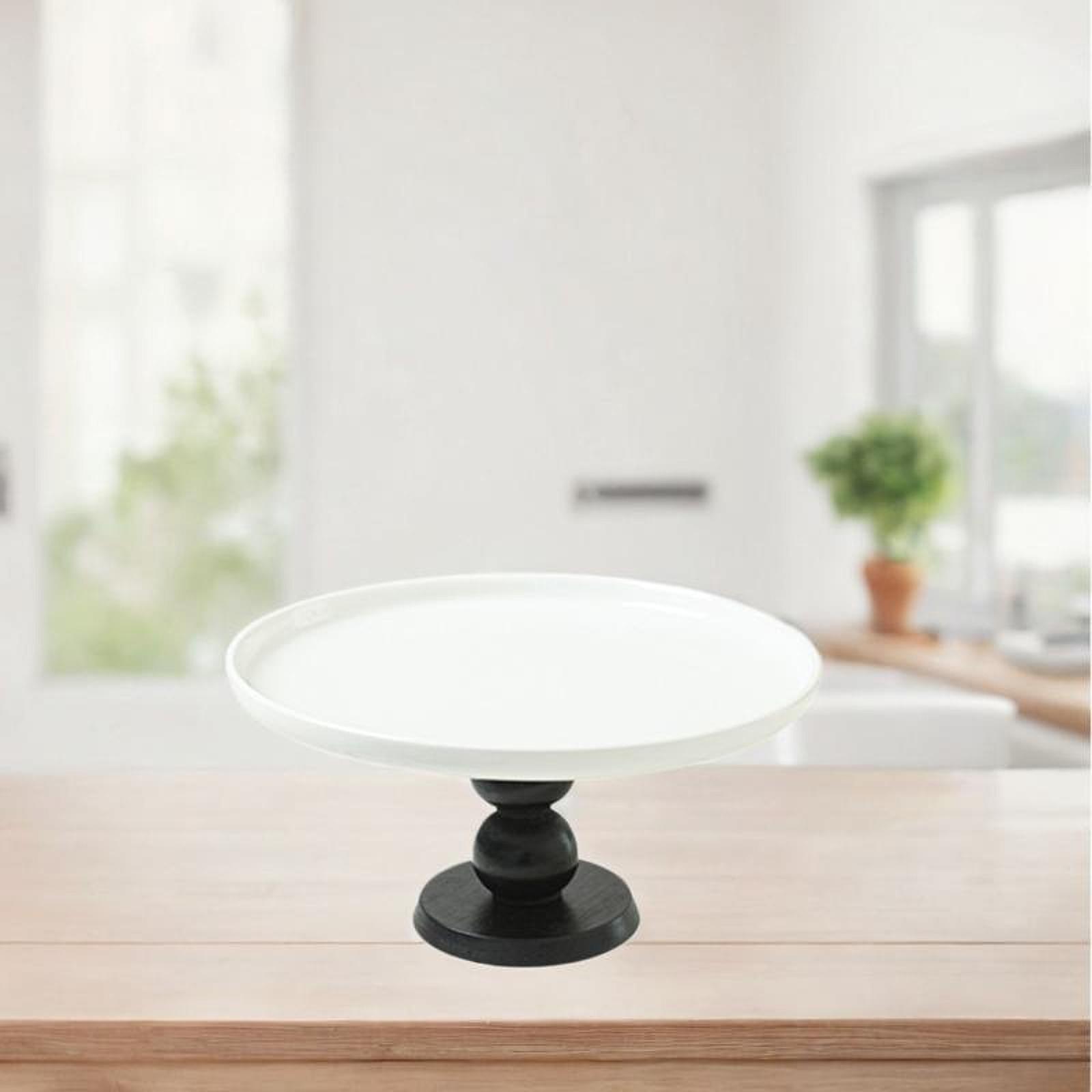 Decorative Cake Stand Ceramic Pedestal Platter Elevated Fruit Tray Cupcake Display for Kitchen Table Decor