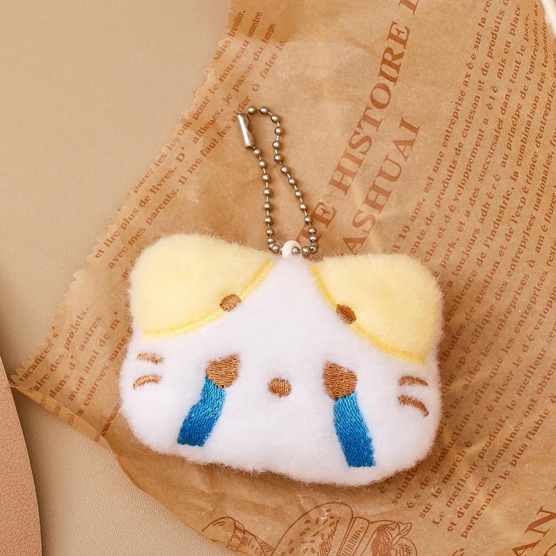 Cute Cartoon Plush Cat Keychain Kawaii Key Chain For Women Girls Backpack Pendant Charms Jewelry Key Accessories Children Gifts