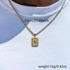 18K Gold Stainless Steel 26 Letter Pendant Necklace with Twisted Chain - Hip Hop Style