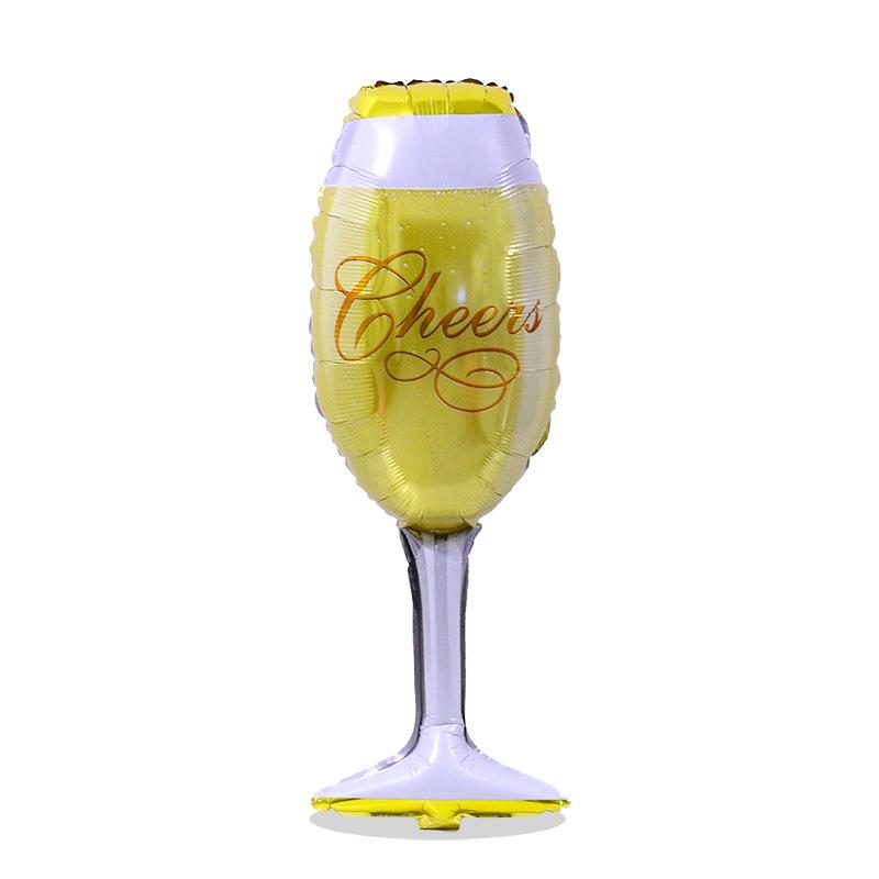Champagne Whiskey Wine Bottle High Stem Glass Balloon for Parties and Celebrations