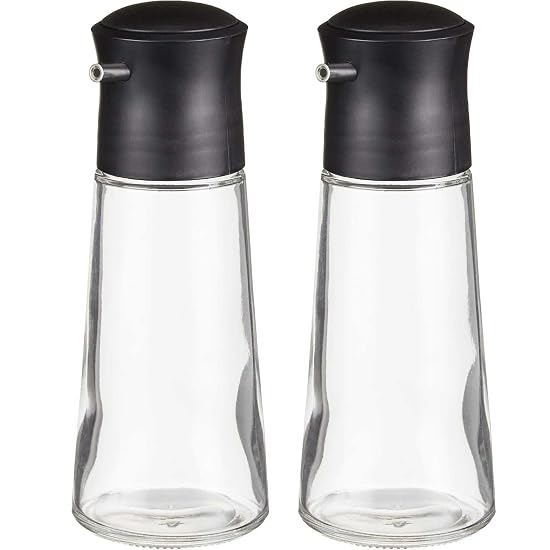 RISU Push-Type Soy Sauce Dispenser, Stavia Luxe Push Seasoning Dispenser, Black, M, 140ml [Set of 2]