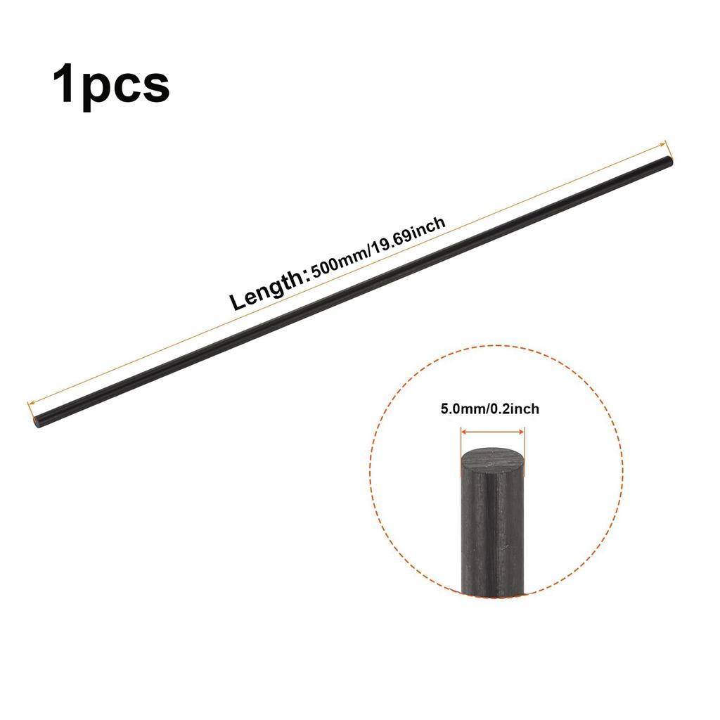 1-10pz Barra in Fibra di Vetro Nera Diametro 0,8mm/1mm/1,5mm/2mm/2,5mm/3,0mm-8mm Materiale Isolante Solidi Asta in Fibra di Vetro Lunghezza 500mm
