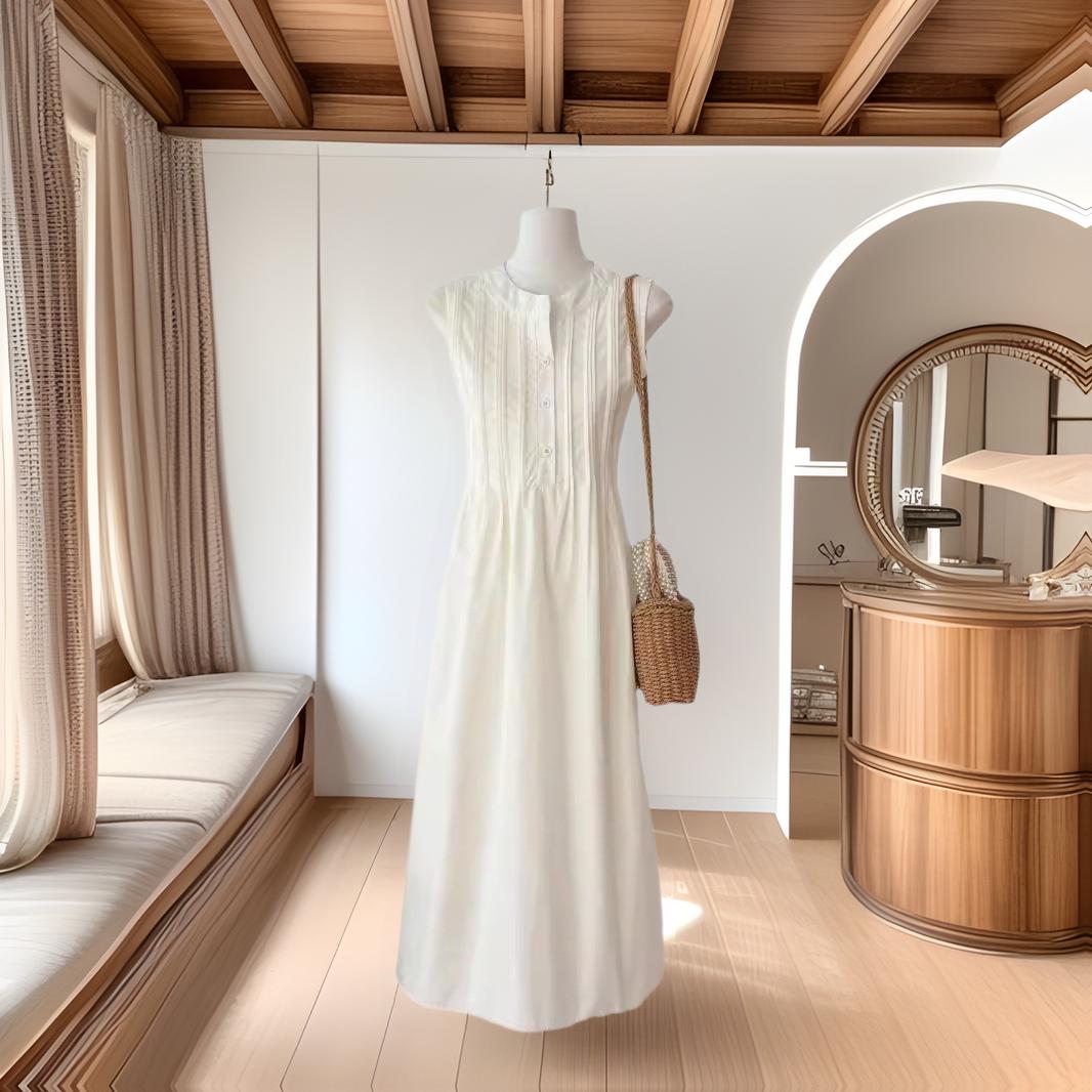 

150 Shorties High-End Women s Sleeveless A-Line Mid-Length Summer Dress M, 98-108 lbs