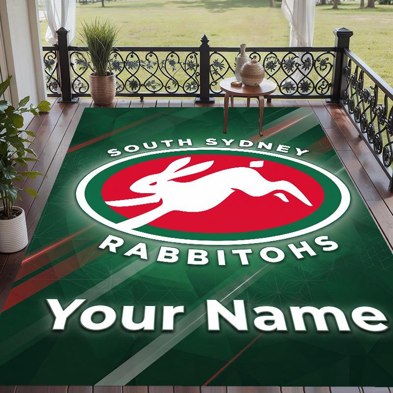 Custom Text Printed Rug South Sydney Rabbitohs Non Slip Floor Carpet For Home Room Decor