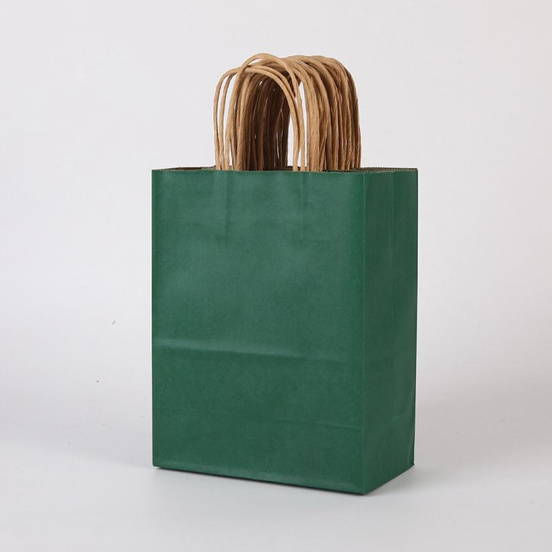 50Pcs Kraft Paper Bag Plain Rope Handle Hand Bag Gift Bag Paperbag For Christmas/Party/Shopping/Retail Business Use