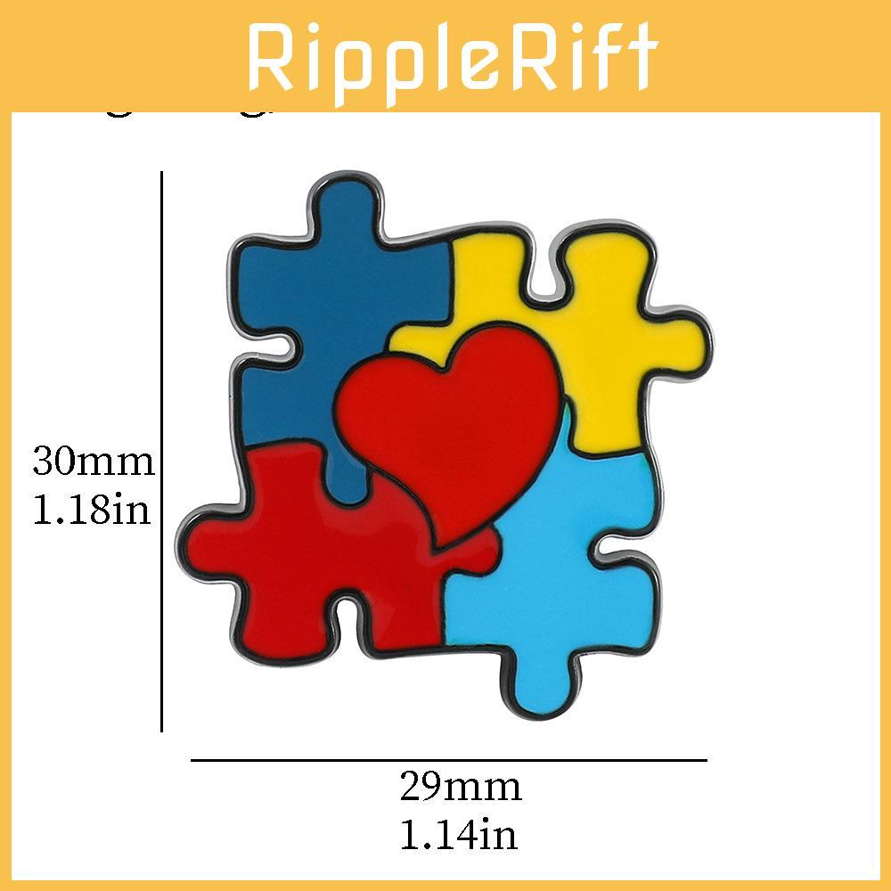 Autism Awareness Puzzle Pin Creative Cartoon Character Brooch For Fashionable Backpacks