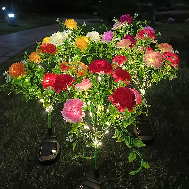 2026 New Solar Powered Simulated Lilac Flower Lamp Garden Courtyard Decoration LED Ground Inserted Ambient Light