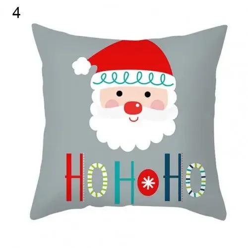 Heimdekoration Weihnachtsthema Musterdruck Polyester Kissenbezug Schlafzimmer Wohnzimmer Wohnzimmer Kissenbezug