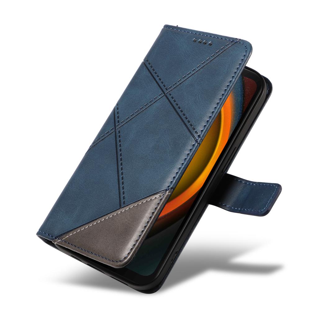 For Samsung Galaxy Xcover7 Case Shockproof Geometric Line Leather Phone Cover Card Holder