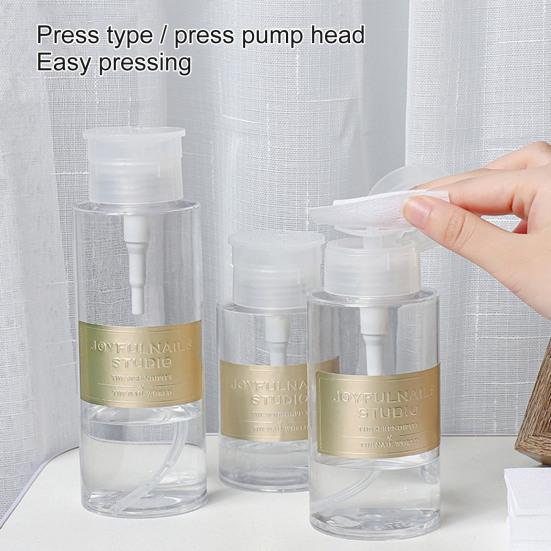 150ml/200ml/300ml Nail Pump Bottle Excellent Sealing Anti-Leak Lightweight Refillable Nail Polish Remover Makeup Split Bottle for Manicure