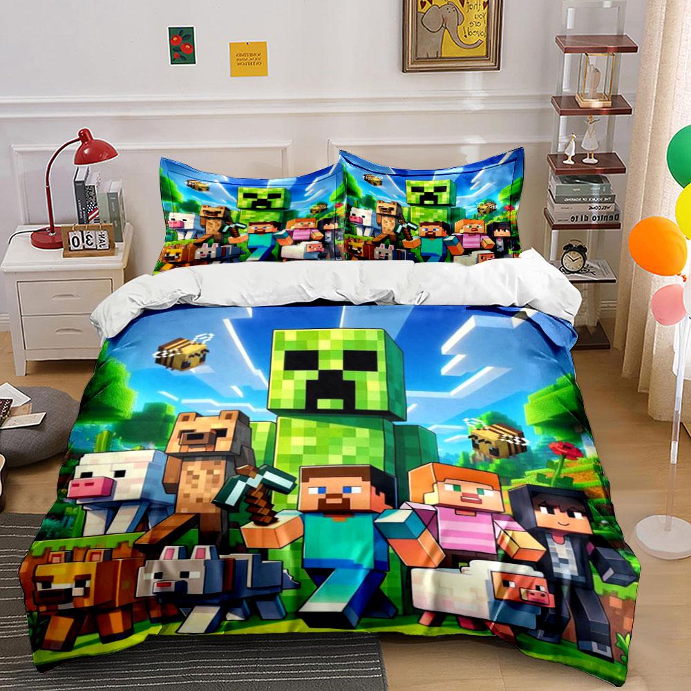 

Blocky characters and animals. Bedding sets Duvet cover sets Duvet covers Pillowcases(1 * Duvet Cover 2 * Pillowcases, without duvet insert) 135x200cm