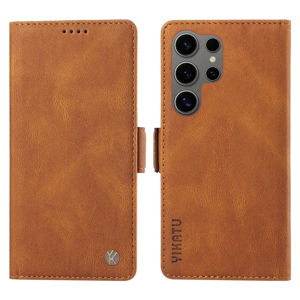YIKATU YK-005 For Samsung Galaxy S25 Ultra Case PU Leather Wallet Phone Cover Skin Touch Feeling