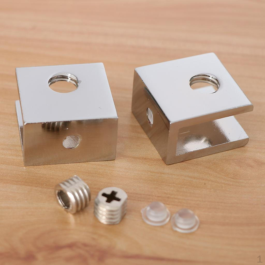 2 Pack Adjustable Glass Support Clamp Zinc Alloy Heavy-duty Bracket