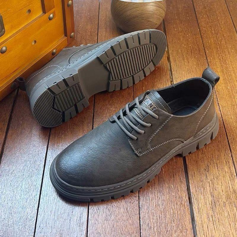 

Martin boots men s new autumn men s British casual leather shoes spring and autumn soft leather soft sole Martin shoes men s 39 standard sneaker size серый