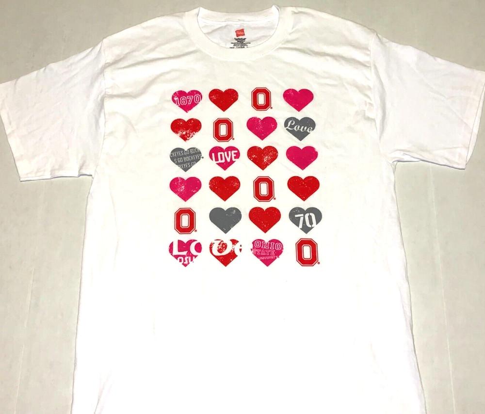 

Rare Vintage 2010s Ohio State University Go Buckeyes Hearts Love T-Shirt New MED Unisex T-Shirt S