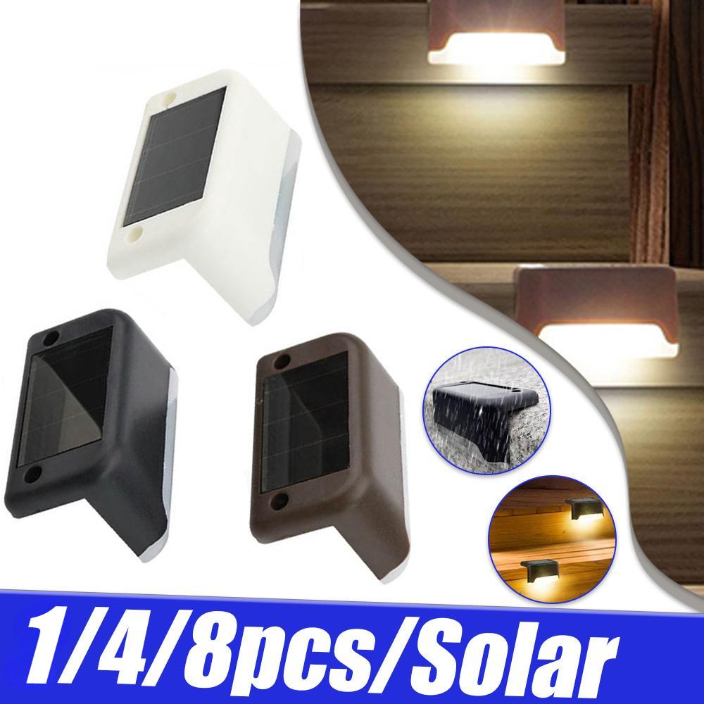 

Solar Deck Lights Outdoor Solar Step Lights Waterproof Led Solar lights for Outdoor Stairs Step Fence Yard Patio and Pathway 1PC-warm light чорний