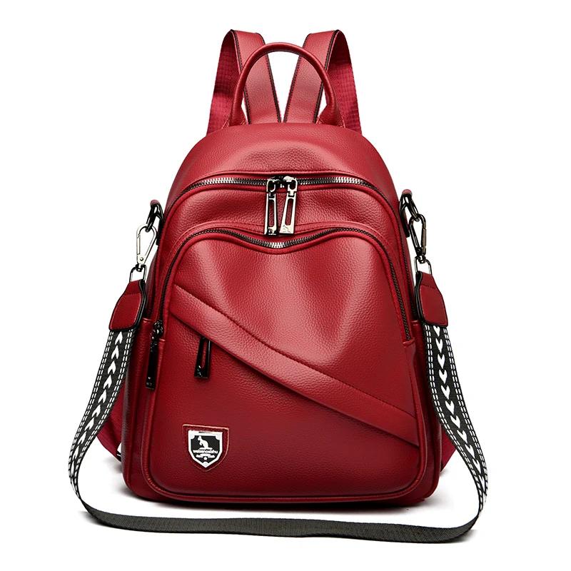 New Women High Quality Leather Backpacks Fashion Shoulder Bag Lady Large Capacity Travel Backpack School Bags for Girls Bagpack