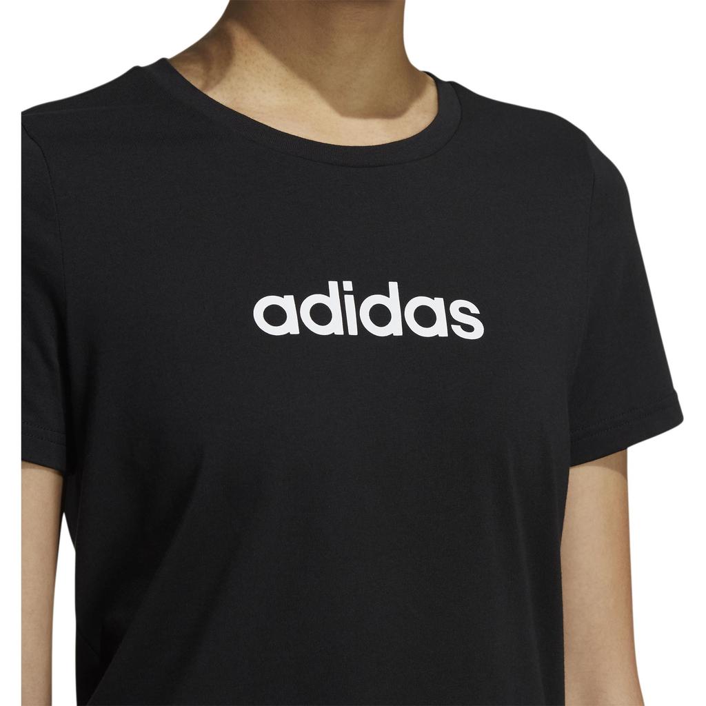 adidas Neo Logo Sport Round Neck Short Sleeve T-Shirt Women Tops Black GS5177