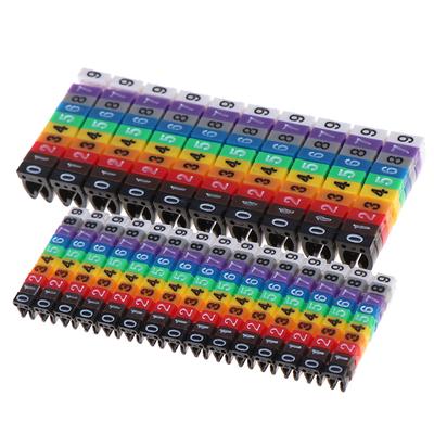 Kabeļu marķieri Krāsaini C veida marķiera numura etiķetes uzlīme vadam 1.5/2.5/4/ 6Mm2