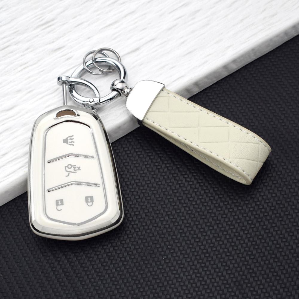Weiche TPU Smart Key Fob Hülle für Cadillac ATS CT6 CTS DTS XT5 Escalade ESV SRX STS XTS ELR 4/5 Tasten Hülle Schlüsselanhänger Zubehör