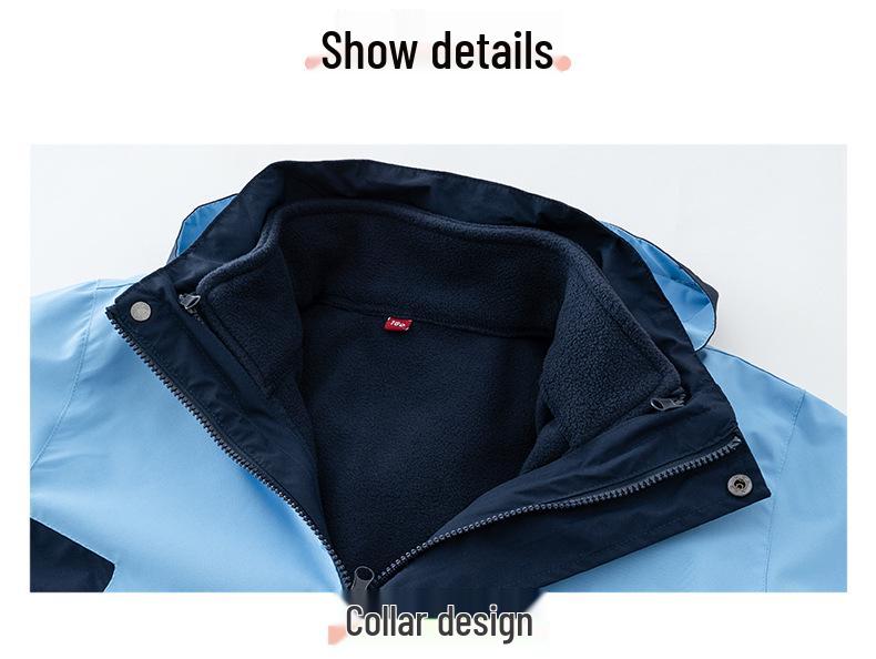 2025 Winter Waterproof School Uniform Windbreaker & Sportswear Set - Warm, Outdoor, Three-Piece for Students.