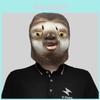 Schattig luiaard dierenhoofdmasker, grappig latex kostuumaccessoire voor feestjes en vieringen.