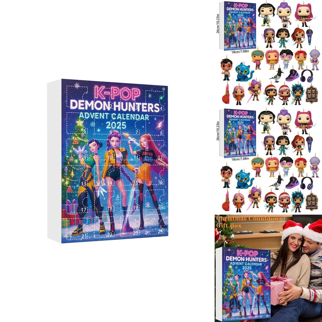 Kpop Demon Hunters Advent Calendar Acrylic Figurines With 24 Pieces For Holiday Celebration Gifts