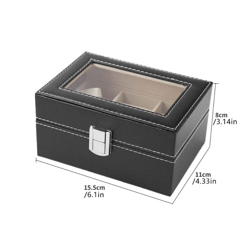 3 Watch Storage Box With Magnetic Closure Soft Velvets Lining PU Leather Organize Case For Jewelry And Accessories Travel Friendly Design