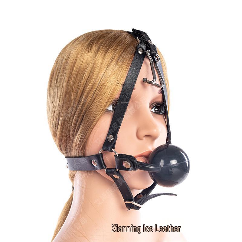 4,8 cm-es Szilikon Golyós Szájkosár Orrhoroggal - K9 Női Rabszolga Képzés