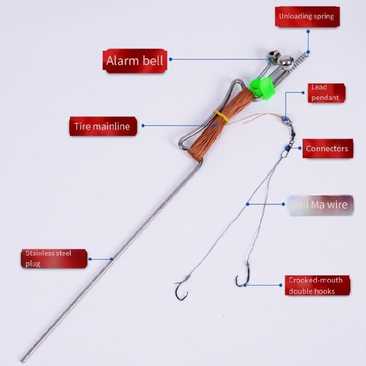 Canna da pesca con inserto a molla Pesca automatica Canna da mare piccola Tartarughe piccole Canne da mare Strumento per lenza da pesca automatica