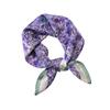 Lightweight Retro Pastoral Violet Floral Silk Scarf - Women's Spring/Summer Square Neck Scarf