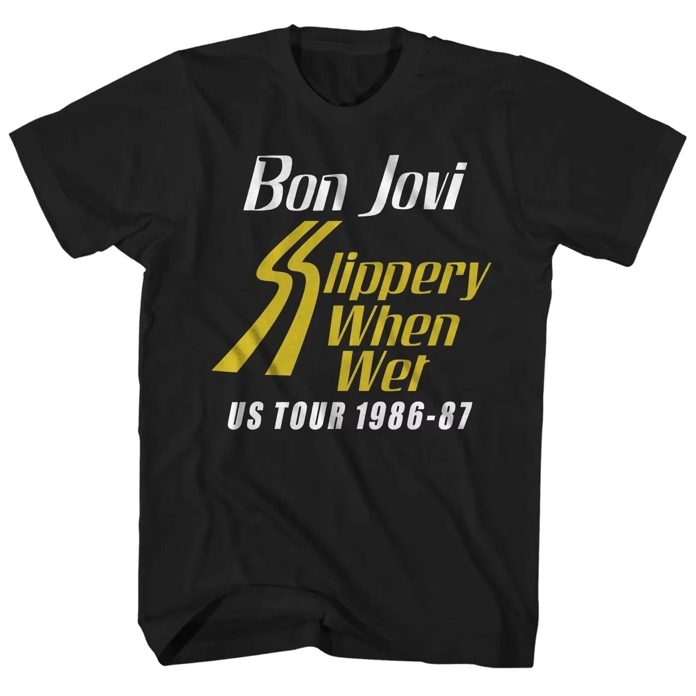 Bon Jovi  Wanted Dead or Alive  Vintage Band T-Shirt | Rockmusik Streetwear Tee 4XL schwarz