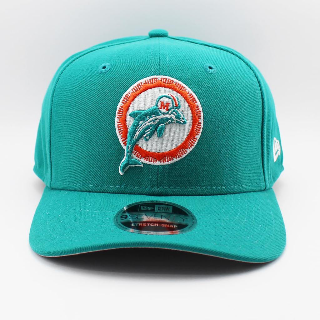 Cap 9SEVENTY Stretch Snapback Miami Dolphins NFL STRETCH SNAPBACK CAP AQUA MIAMI DOLPHINS American Football Hat 970 [New Era] [Used]