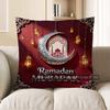 2D Ramadan Mubarak Crescent & Lantern Pillow Cover Pattern Cushion Cover Suitable For Sofa Bedroom Car Pillow Cover