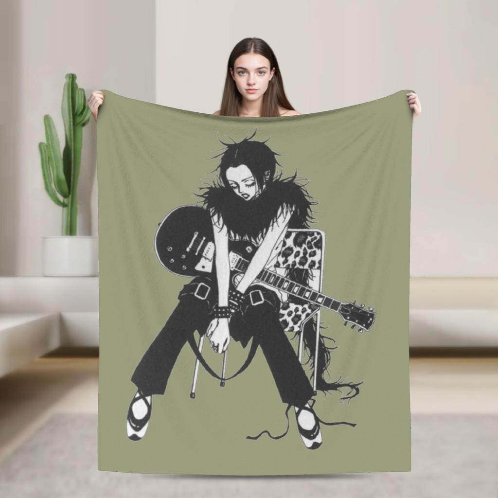 Nana Osaki Knitted Blankets Flannel Classic Anime Manga Super Soft Throw Blanket for Airplane Travel Bedspread