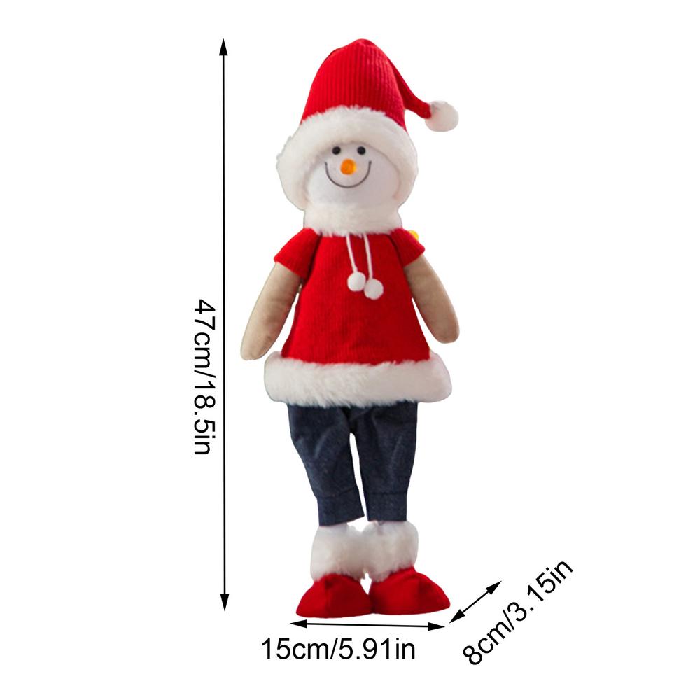

Рождественские украшения в виде куклы с длинными ногами, Санта, снеговик, стоящая милая кукла с длинными ногами, фигурка, зимний настольный декор