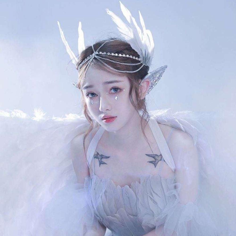 Ear Cuff Jewelry Glitter Latex Ears Women Cosplay Accessories Angel Elf Ears Imitation Makeup Props