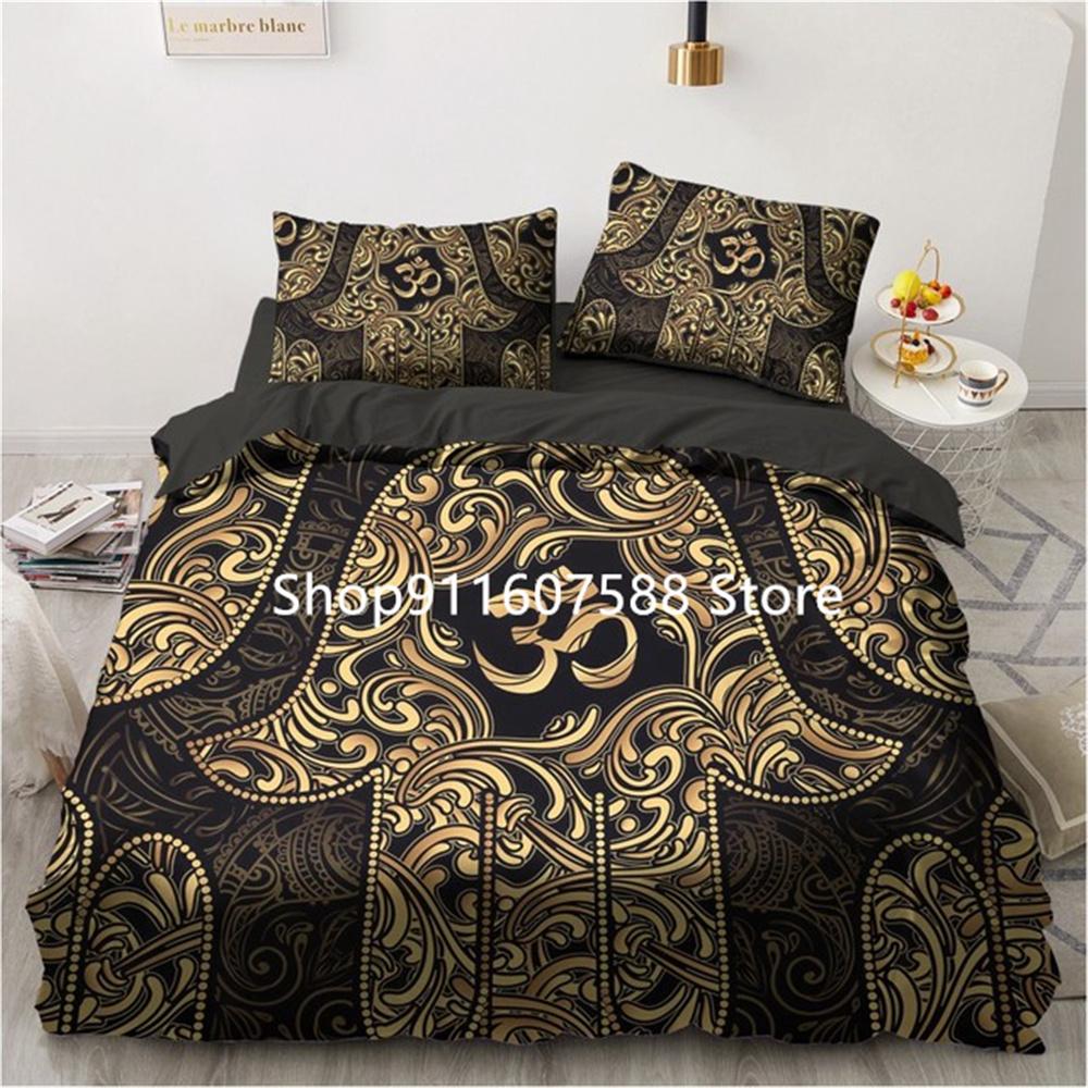 Black Gold Bedding Set Luxury Duvet Cover Sets 3d Moon Dream Catcher Comforter Cover Set Cute Bed Set For Adult