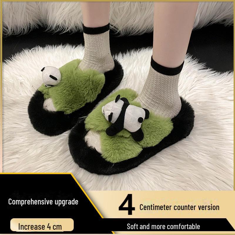 Women's 2023 Autumn Fashionable Thick-Soled Cotton Fur Slippers - Trendy and Stylish Casual Outerwear