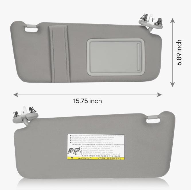 74320-06800-B0 Gray Sun Visor with Wire Set for 2006-2013 Toyota Camry