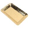 Gold Hammered Rectangle Serving Tray Stainless Steel Decorative Platter Appetizer Tray for Food Fruits Dessert Towel